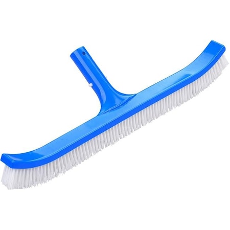 Aquafirst Aqua First NA8007 18 in. Curved Pool Brush for Walls & Floors with Nylon Fiber Bristles; Blue & Aluminum NA8007